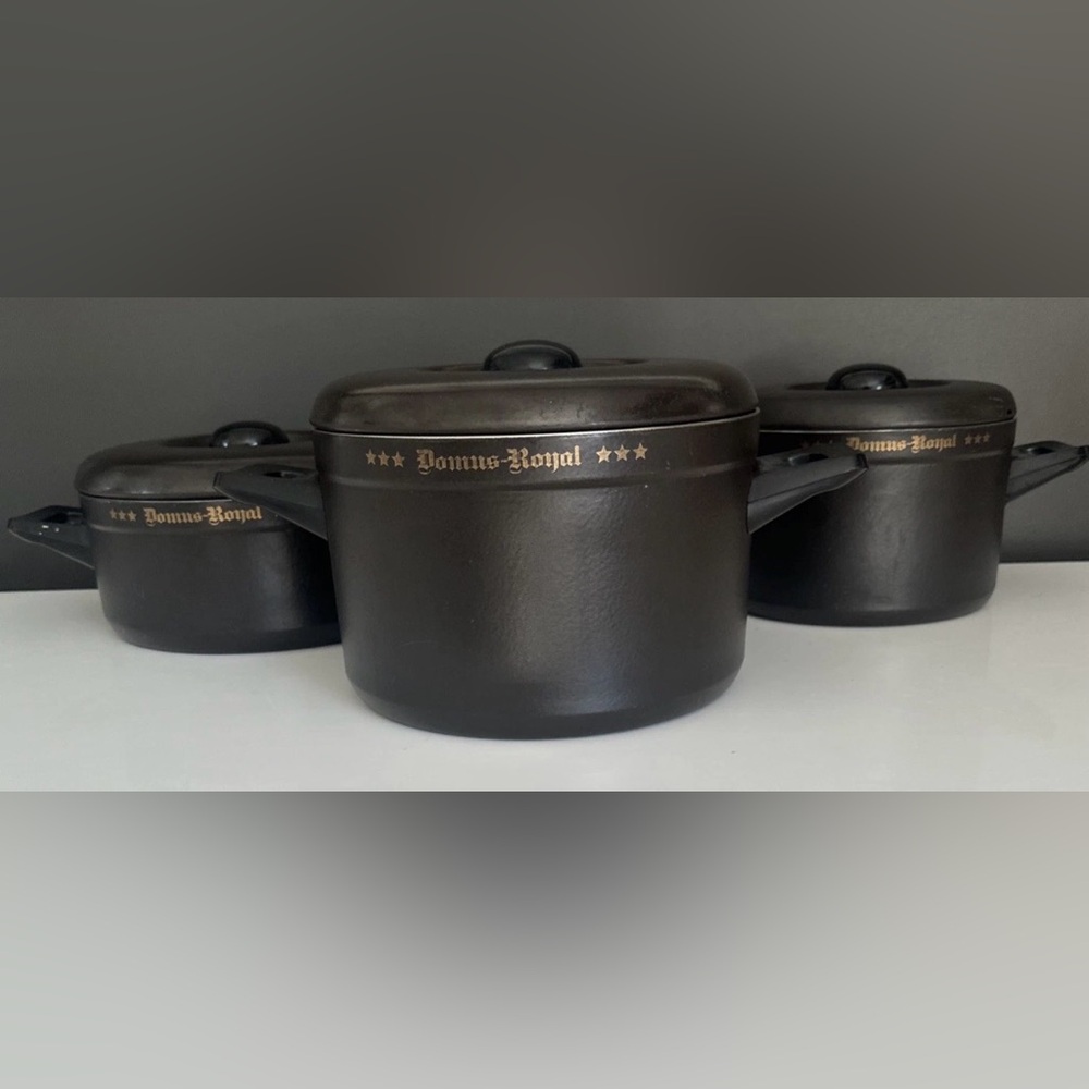 Beka Domus Linie Pots Geissler Domus Royal 3 Saucepans w/Lids German 1970s RARE